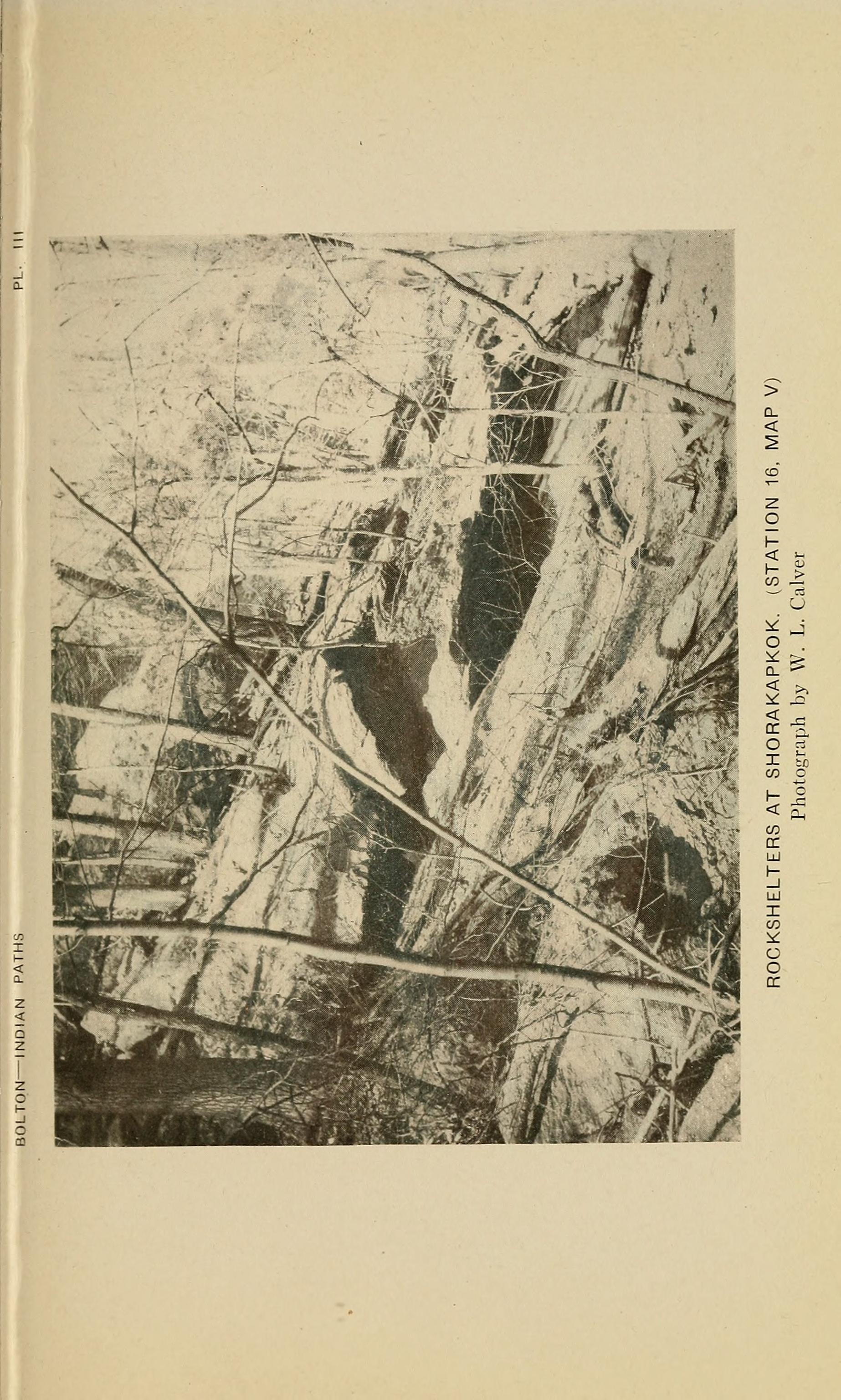 Plate III: Rockshelters at Shorakapkok — Bolton (1922)