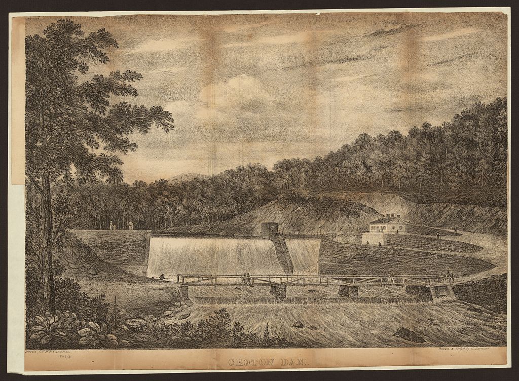 Old Croton Dam — Hayward Lithograph (1842)