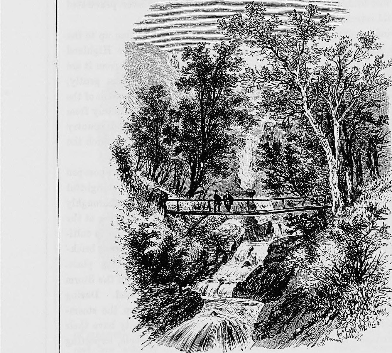 Bridge over a waterfall