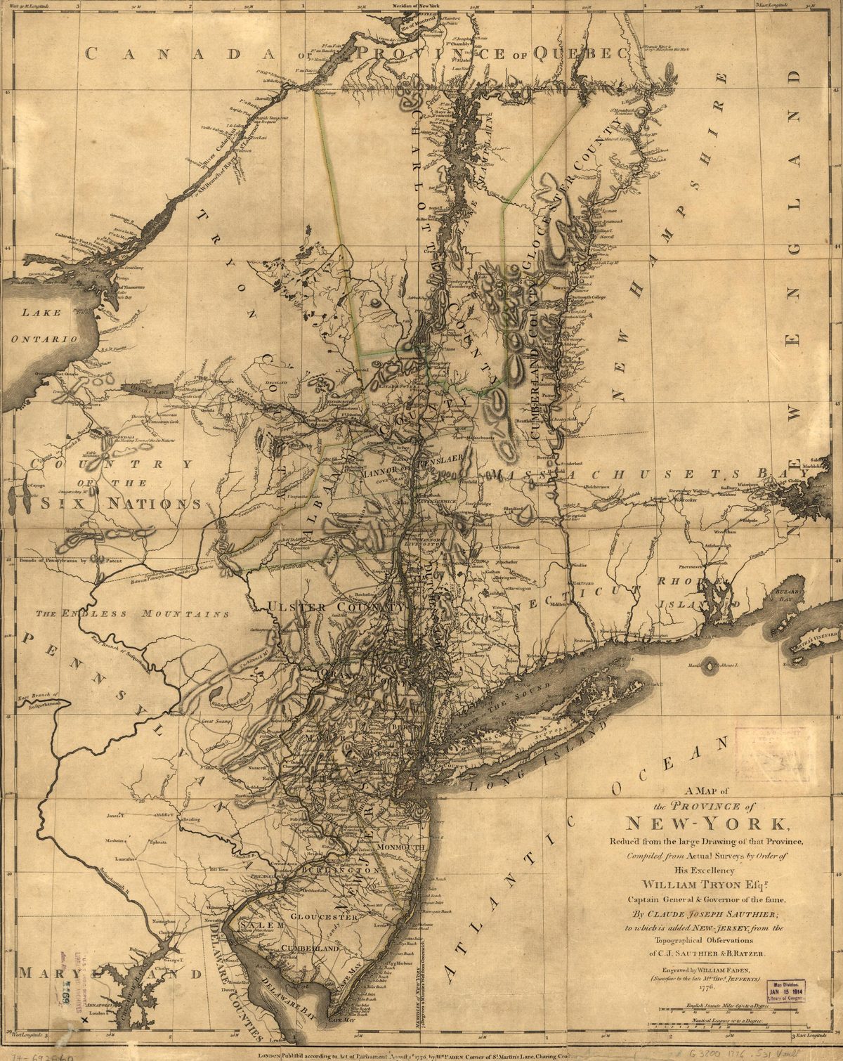 Province of New York Map (1776)