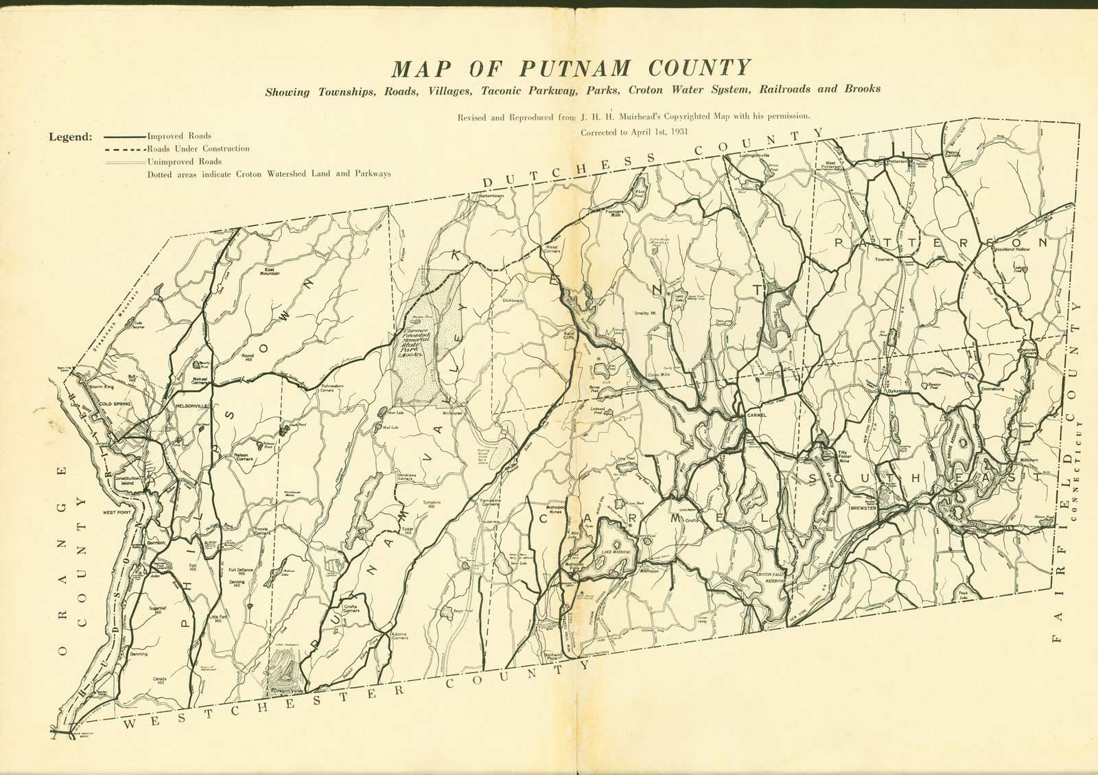 Putnam County Map 1931