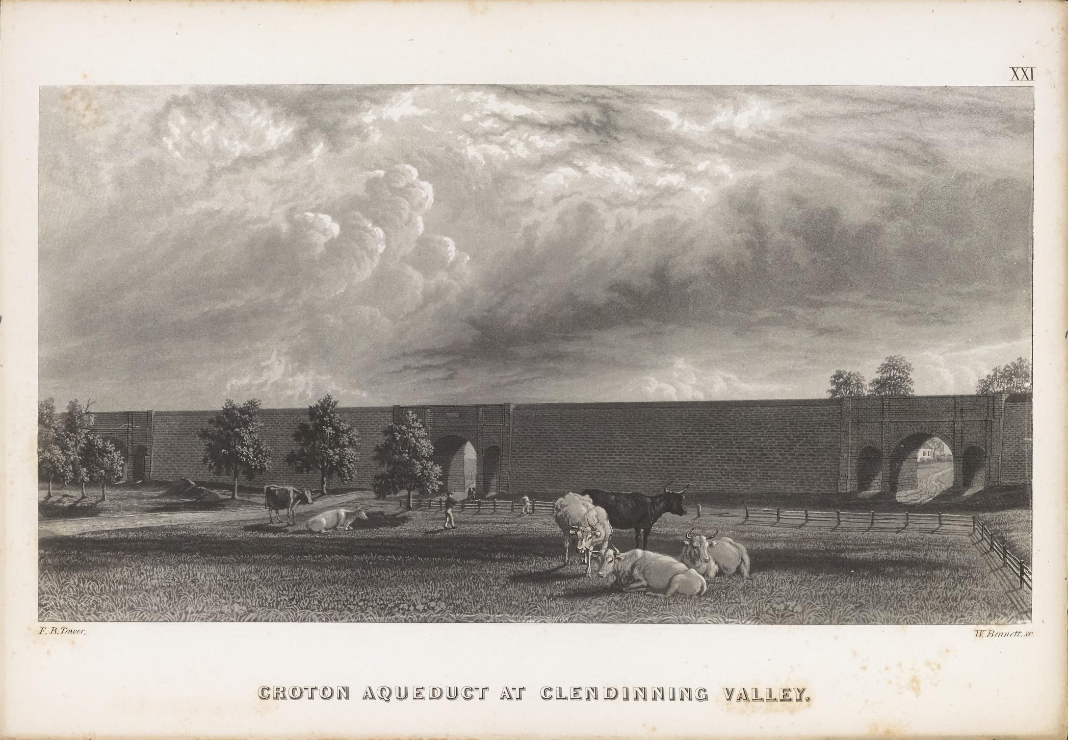 Aqueduct Section Engraving — Tower (1843)