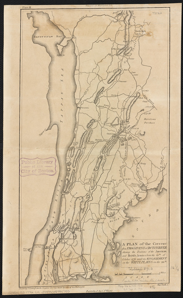 A plan of the country from Frogspoint to Croton River shewing the positions of the American and[...]