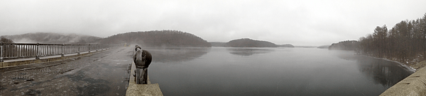 New Croton reservoir and dam panorama