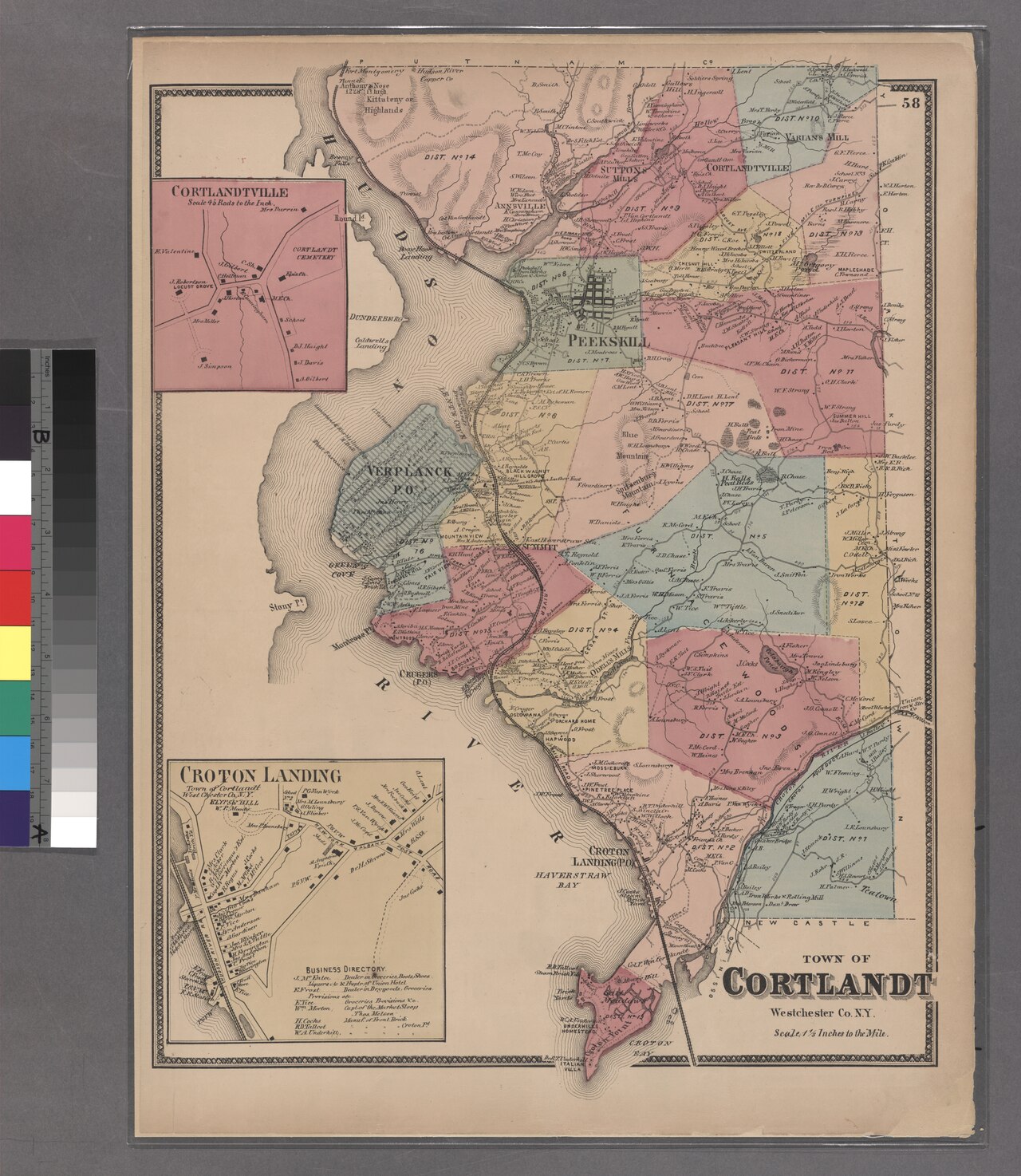 Plate 58- Town of Cortlandt, Westerchester Co. N.Y. - Cortlandtville - Croton Landing. NYPL1516841.tiff