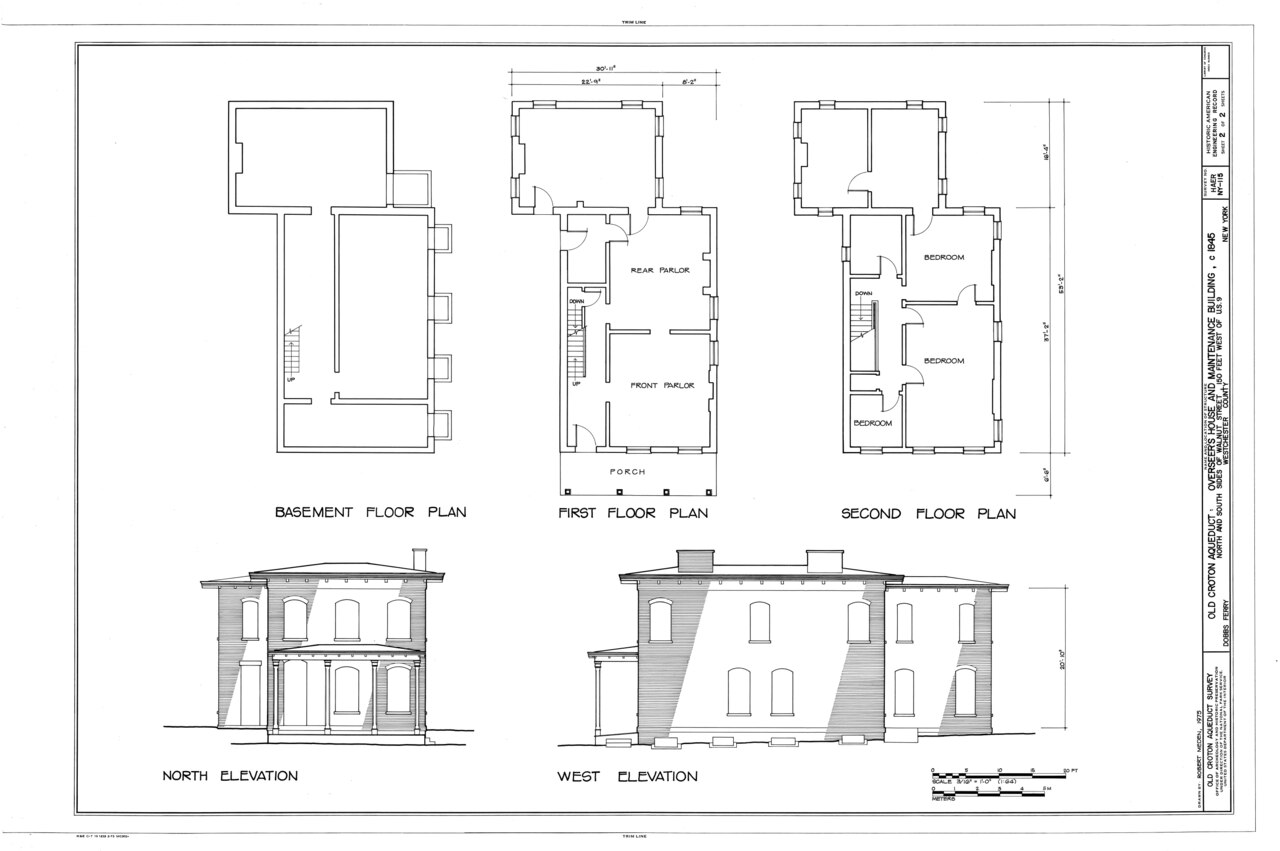 Old Croton Aqueduct, Overseer's House, Walnut Street, Dobbs Ferry, Westchester County, NY HAER NY,60-DOBF,2A- (sheet 2 of 2).tif