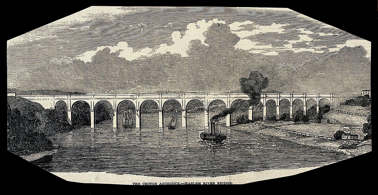 The Croton aqueduct, Harlem River Bridge, New York. Wood eng Wellcome V0020157.jpg